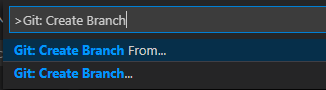 Command Palette: Git Create Branch